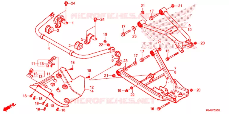 TRIANGLES - BARRE ANTI ROULIS Honda ATV 1000 PIONEER 2020  SXS1000M3DL