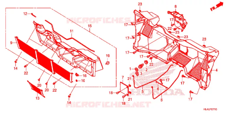 COUVERCLE SOL Honda ATV 1000 PIONEER 2020  SXS1000M3PL