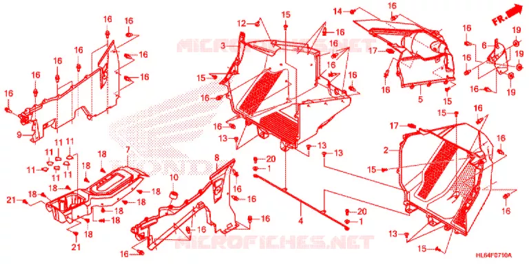 COUVERCLE SOL Honda ATV 1000 TALON 2021  SXS1000S2RM