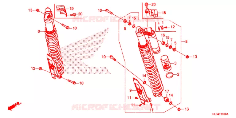 AMORTISSEUR ARRIERE Honda ATV 1000 TALON 2021  SXS1000S2XM
