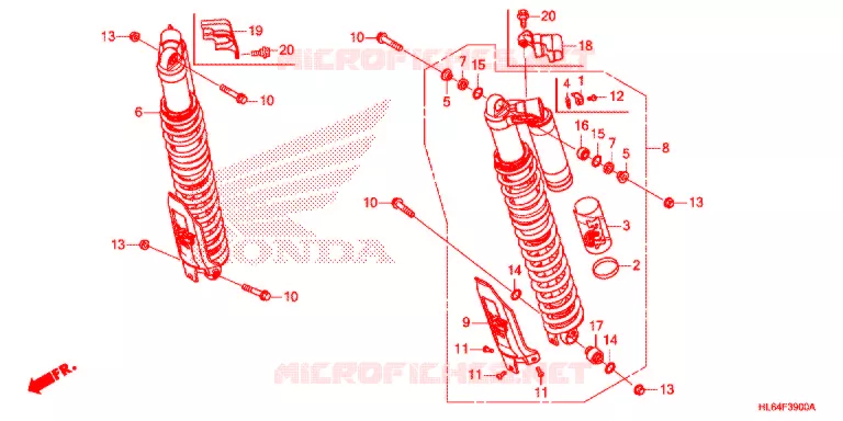 AMORTISSEUR ARRIERE Honda ATV 1000 TALON 2021  SXS1000S2RM
