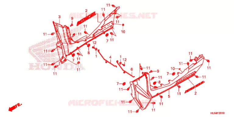 COUVERCLES LATERAUX Honda ATV 1000 TALON 2021  SXS1000S2RM