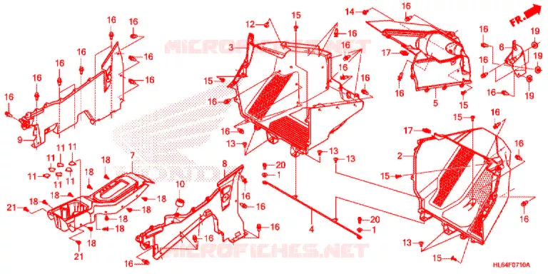 COUVERCLE SOL Honda ATV 1000 TALON 2021  SXS1000S2RM
