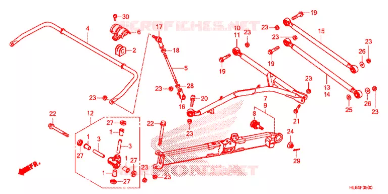 TRIANGLES - BARRE ANTI ROULIS (SXS1000S2R) Honda ATV 1000 TALON 2021  SXS1000S2RM