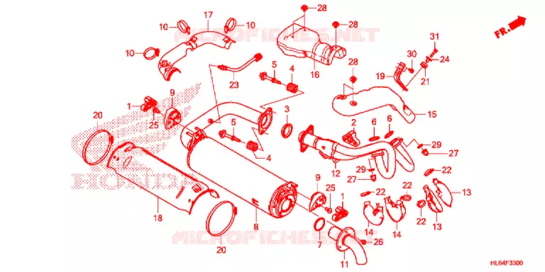 SILENCIEUX D'ECHAPPEMENT Honda ATV 1000 TALON 2021  SXS1000S2XM