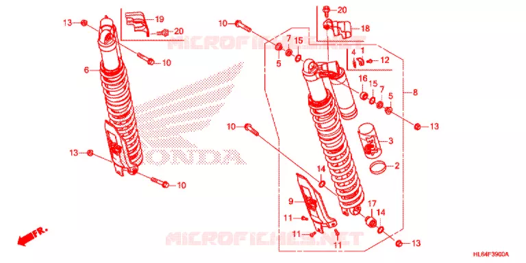 AMORTISSEUR ARRIERE Honda ATV 1000 TALON 2021  SXS1000S2XM