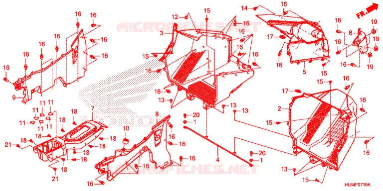 COUVERCLE SOL Honda ATV 1000 TALON 2020  SXS1000S2XM