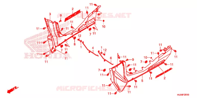 COUVERCLES LATERAUX Honda ATV 1000 TALON 2021  SXS1000S2XM