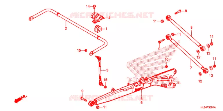 TRIANGLES - BARRE ANTI ROULIS (SXS1000S2X) Honda ATV 1000 TALON 2021  SXS1000S2XM
