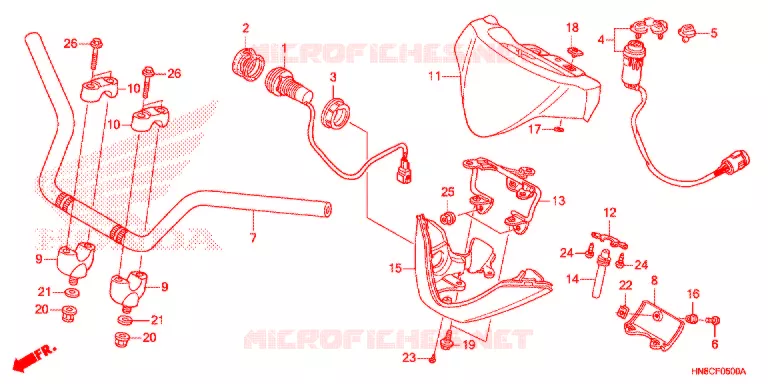 GUIDON Honda ATV 680 FOURTRAX 2020  TRX680FA5L