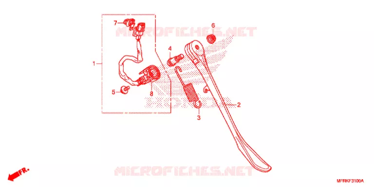 BEQUILLE LATERALE Honda MOTO 1300 VT 2021  VT1300CXAL