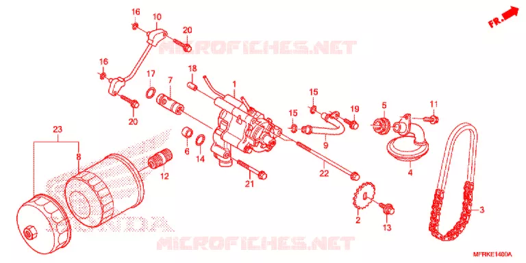 FILTRE A HUILE - POMPE A HUILE Honda MOTO 1300 VT 2020  VT1300CXAL