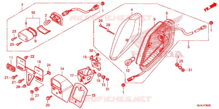 FEU ARRIERE (VT750C/CS) Honda MOTO 750 SHADOW 2021  VT750CSL