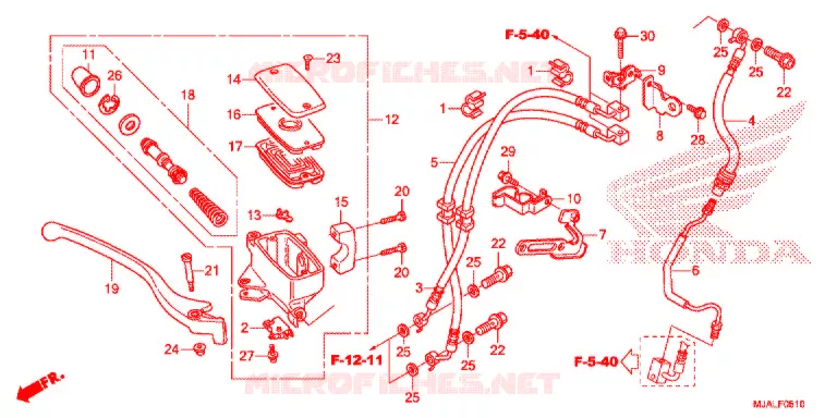MAITRE CYLINDRE DE FREIN AVANT (VT750CS) Honda MOTO 750 SHADOW 2020  VT750CSL