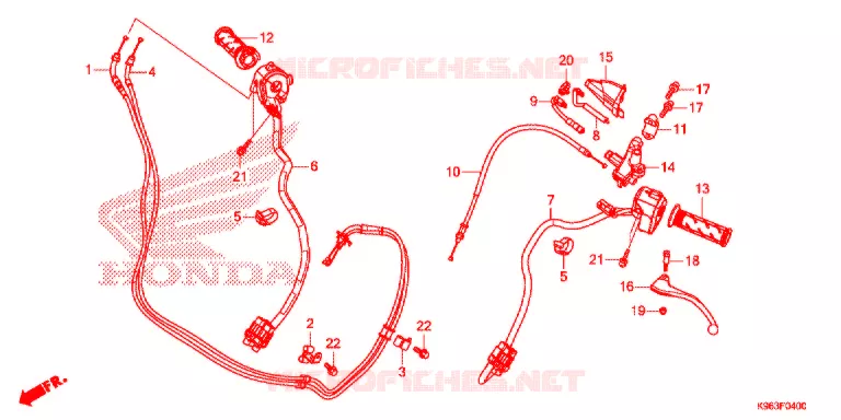 LEVIER DE GUIDON - CABLE - COMMODO Honda SCOOTER 125 PCX 2022  WW125L