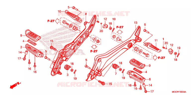 REPOSE PIED Honda MOTO 1100 CB 2020  CB1100NAL