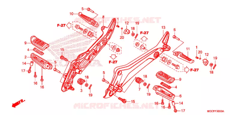 REPOSE PIED Honda MOTO 1100 CB 2020  CB1100NAL