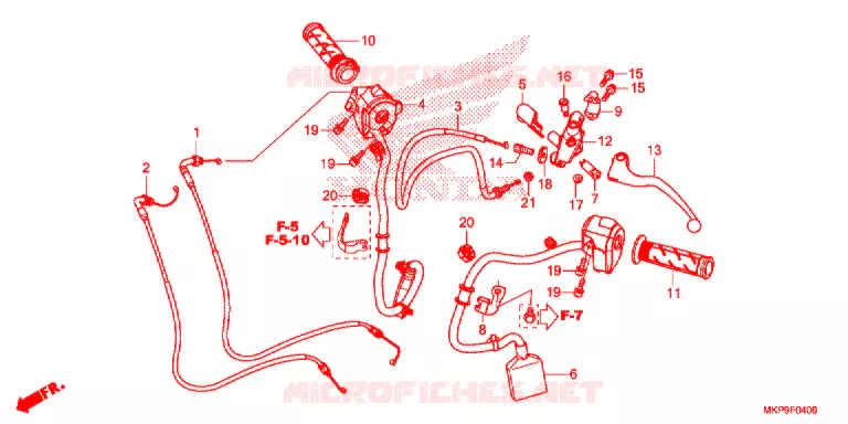 LEVIER DE GUIDON - CABLE - COMMODO Honda MOTO 500 CB 2020  CB500FAL