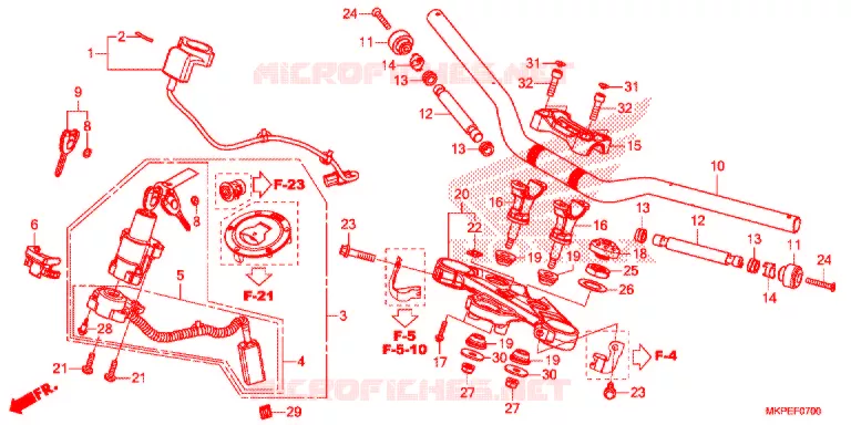 GUIDON - TE DE FOURCHE Honda MOTO 500 CB 2020  CB500FAL