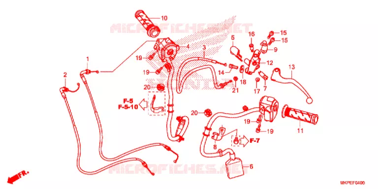LEVIER DE GUIDON - CABLE - COMMODO Honda MOTO 500 CB 2020  CB500FAL