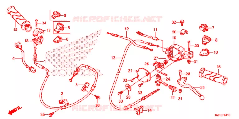 LEVIER DE GUIDON - CABLE - COMMODO (CBS) Honda SCOOTER 125 CLICK 2014  ACB125BE