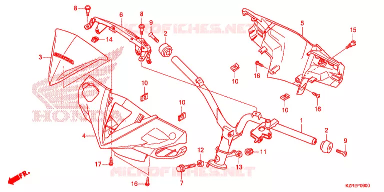 GUIDON - CARENAGE Honda SCOOTER 125 CLICK 2014  ACB125BTE