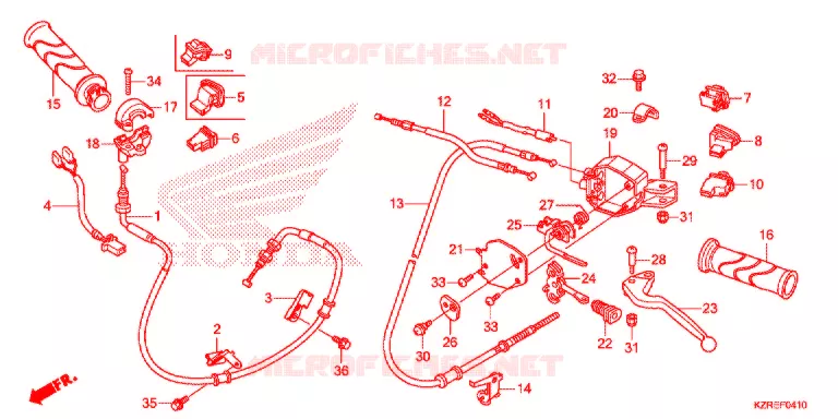 LEVIER DE GUIDON - CABLE - COMMODO (CBS) Honda SCOOTER 125 CLICK 2014  ACB125CBTE