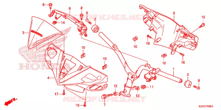 GUIDON - CARENAGE Honda SCOOTER 125 CLICK 2014  ACB125SE