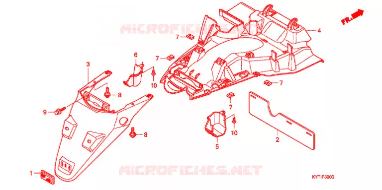 GARDE-BOUE ARRIERE Honda SCOOTER 110 SCOOPY 2011  ACD110CSC