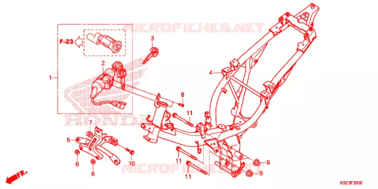 CADRE Honda MOTO 110 WAVE 2017  AFS1101SPH