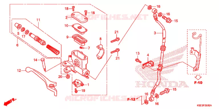 MAITRE CYLINDRE DE FREIN AVANT Honda MOTO 110 WAVE 2017  AFS1101SPH