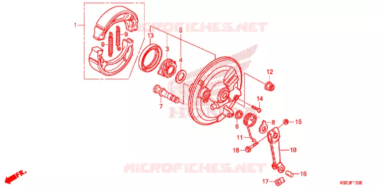 FLASQUE - MACHOIRES DE FREIN AVANT Honda MOTO 110 WAVE 2017  AFS1102SPH