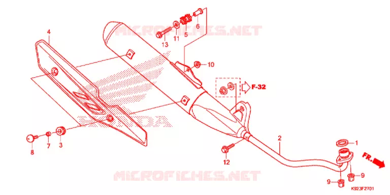 SILENCIEUX D'ECHAPPEMENT (2) Honda MOTO 110 WAVE 2017  AFS1102SPH