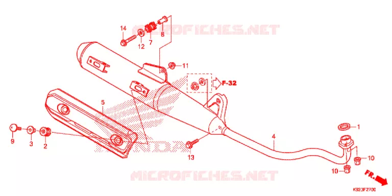 SILENCIEUX D'ECHAPPEMENT (1) Honda MOTO 110 WAVE 2017  AFS110SPH
