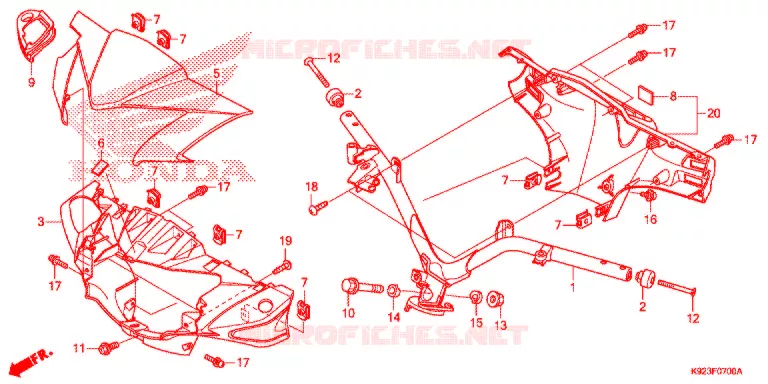 GUIDON - CARENAGE Honda MOTO 110 WAVE 2024  AFS110SPJ