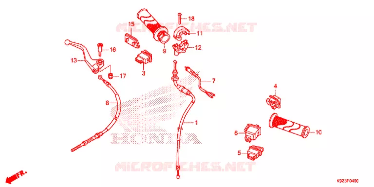 LEVIER DE GUIDON - CABLE - COMMODO Honda MOTO 110 WAVE 2019  AFS110SPK