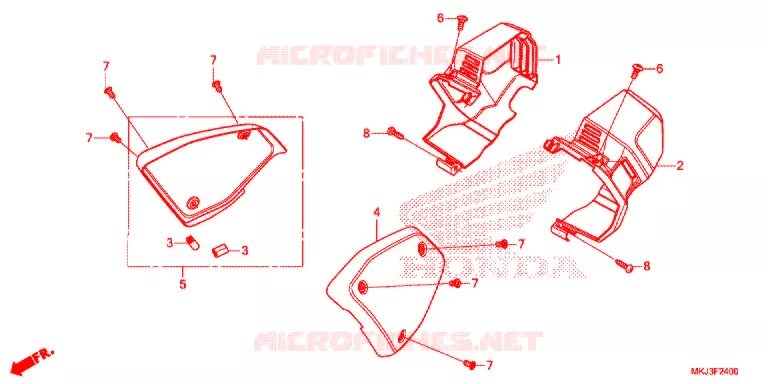 COUVERCLE LATERAL Honda MOTO 1000 CB 2020  CB1000RAL