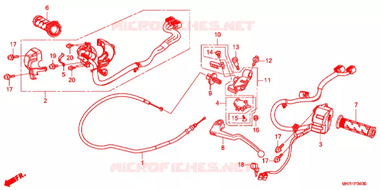 LEVIER DE GUIDON - CABLE - COMMODO Honda MOTO 1000 CBR 2021  CBR1000STL