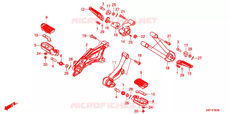 REPOSE PIED Honda MOTO 250 REBEL 2021  CMX250AL