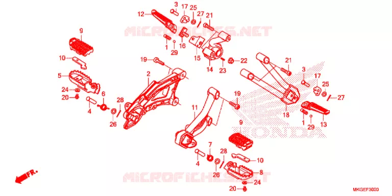 REPOSE PIED Honda MOTO 500 REBEL 2020  CMX500AL