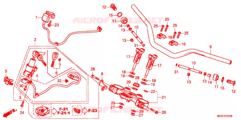 GUIDON - TE DE FOURCHE Honda MOTO 1100 AFRICA-TWIN 2021  CRF1100AL