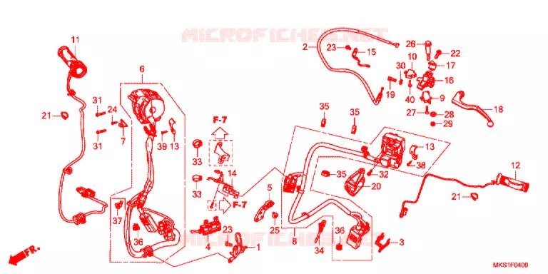LEVIER DE GUIDON - CABLE - COMMODO (CRF1100A/A4/AL/AL2/AL4) Honda MOTO 1100 AFRICA-TWIN 2021  CRF1100AL