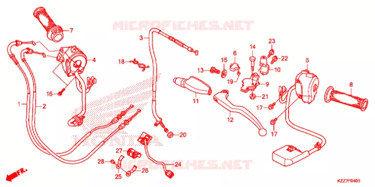 LEVIER DE GUIDON - CABLE - COMMODO Honda MOTO 250 CRF 2020  CRF250LAL