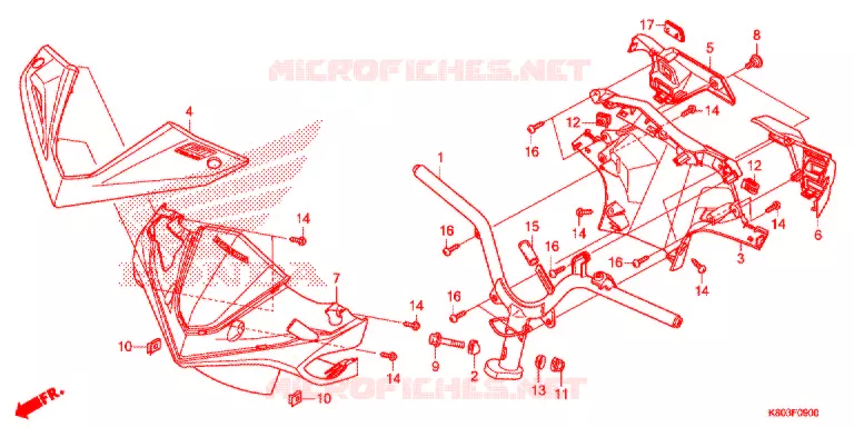 GUIDON - CARENAGE Honda SCOOTER 125 ELITE 2019  NSC1255SHH