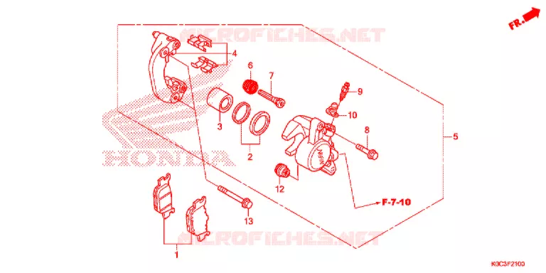 ETRIER DE FREIN ARRIERE Honda SCOOTER 250 FORZA 2019  NSS250AL