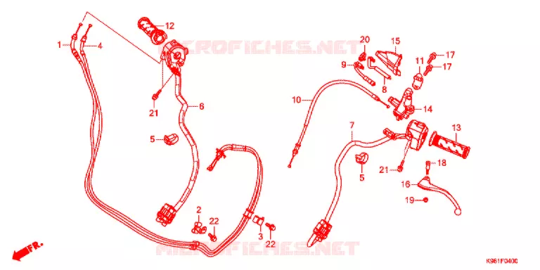 LEVIER DE GUIDON - CABLE - COMMODO Honda SCOOTER 125 PCX 2020  WW125L
