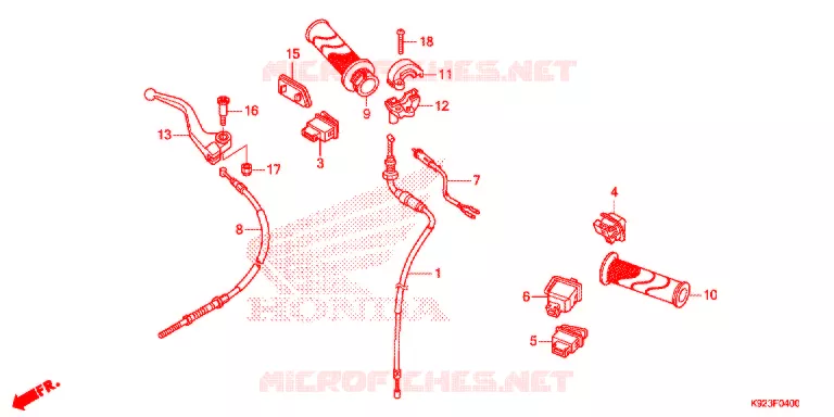 LEVIER DE GUIDON - CABLE - COMMODO Honda MOTO 125 ACE 2016  CGX125SHE