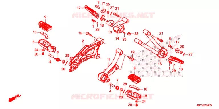 REPOSE PIED Honda MOTO 500 REBEL 2020  CMX500AL