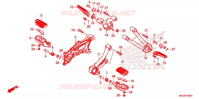 REPOSE PIED Honda MOTO 500 REBEL 2020  CMX500A2L