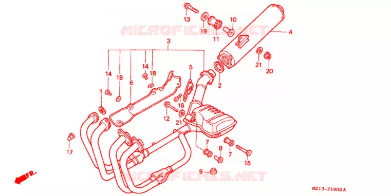 SILENCIEUX D'ECHAPPEMENT Honda MOTO 1000 CB 1995  CB1000FS